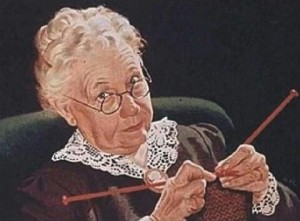 Create meme: Granny knits