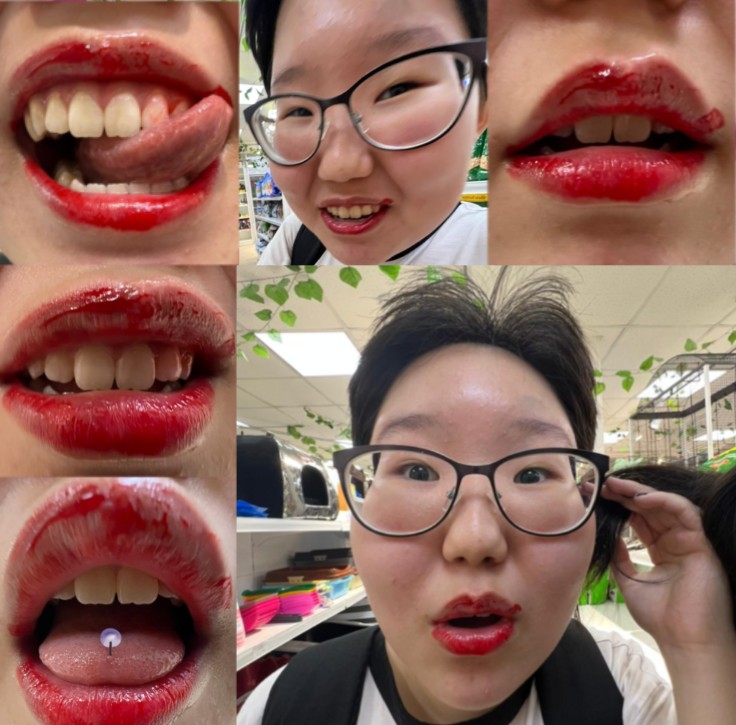 Create meme: Asian , korean trend on the lips, funny videos