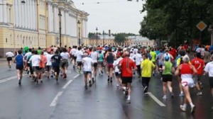 Create meme: running relay g Pskov, half marathon, marathon