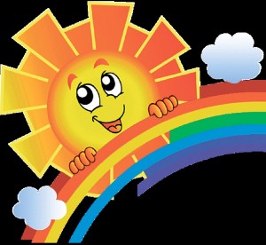 Create meme: sun with rainbow, rainbow