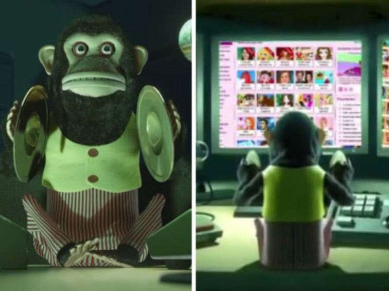 Создать мем: игрушка, история игрушек, обезьяна с тарелками