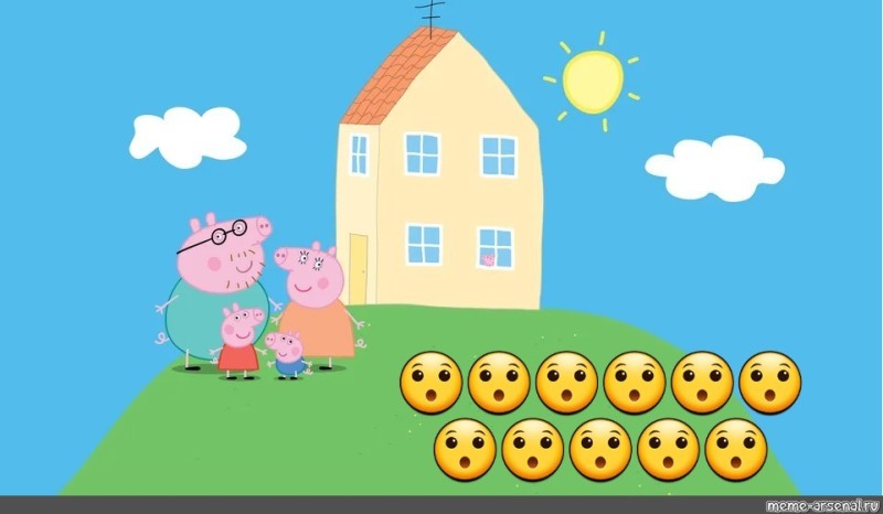 Create meme: cartoon peppa pig house, peppa pig , the cover of the cartoon peppa pig