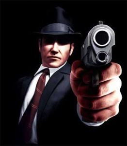 Create meme: mafia game, Cosa Nostra, mobster with gun