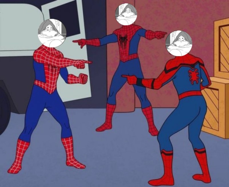 Create meme: meme 2 spider-man, spider man and spider man meme, meme two spider-man