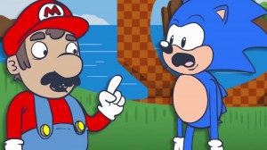 Create meme: Mario in sonic world, sonic vs Mario rap battle, super Mario parody