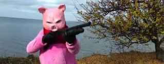 Create meme: pig , pig costume, mumps 