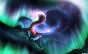 Create meme: fantasy Pets, Northern lights