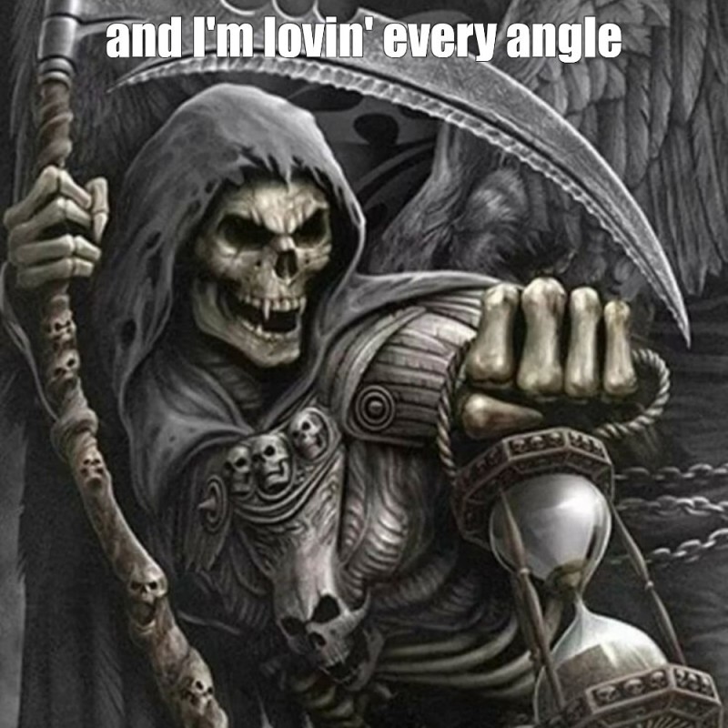 Create meme: skeleton with a scythe, skull of death, grim reaper 
