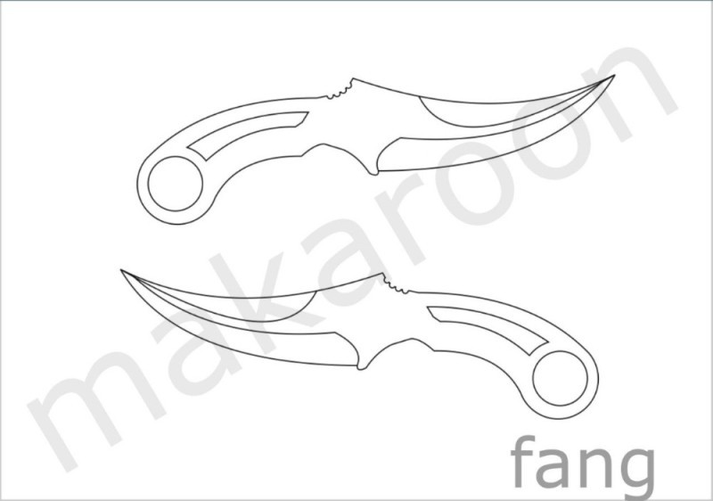 Create meme: drawing of kerambit from cs go, knives cs go drawings kerambit, kerambit from paper drawing