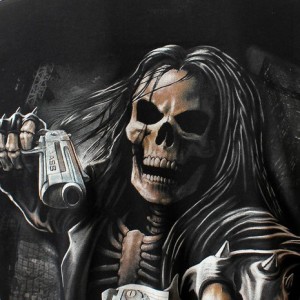 Создать мем: badace skull gun, grim reaper art, человек