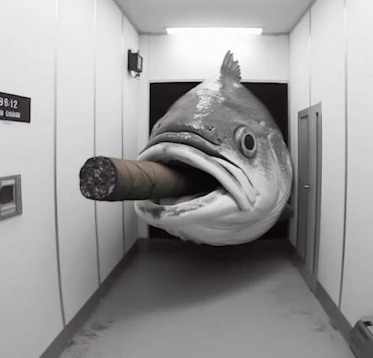 Создать мем: рыба курильщик, карась смешной, рыба смешная