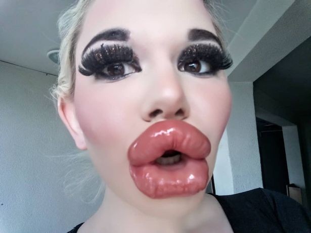 Create meme: the girl with the biggest lips, big lips, huge lips