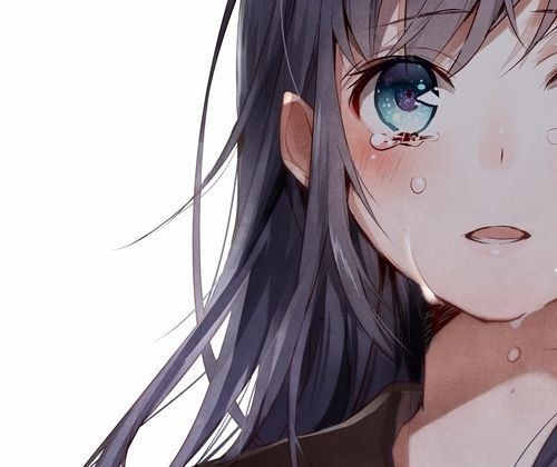 Create meme: The crying face of anime, anime girl crying, crying girl anime