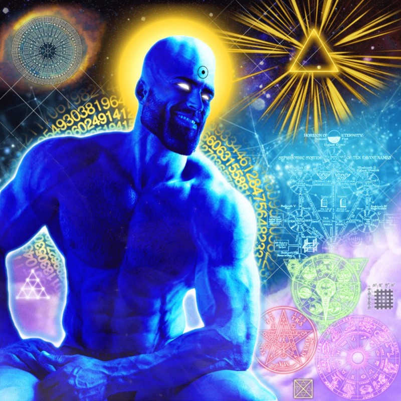 Create meme: Dr. Manhattan meme, Dr. Manhattan meme overmind, giga chad