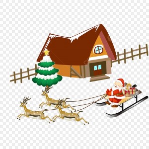 Создать мем: рождественские сани, рождество зимний пейзаж деревня вектор, дед мороз на оленях на прозрачном фоне
