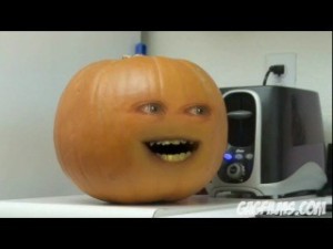Create meme: annoying orange pumpkin, Hey Apple, Hey pumpkin