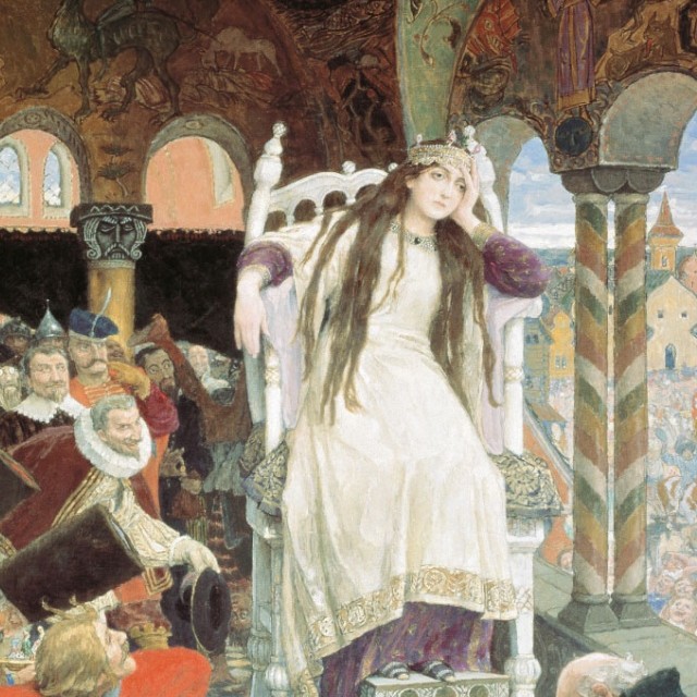 Create meme: Princess Nesmeyana Vasnetsov, vasnetsov viktor mikhailovich, painting Vasnetsov Princess Nesmeyana