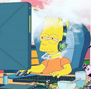 Create meme: Cartoon, Bart the gamer, The simpsons