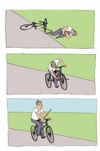 Создать мем: мем велосипед, палки в колеса, кляты москали велосипед