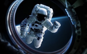 Создать мем: космонавт машет рукой в космосе, астронавт, гравитация в космосе