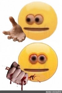 Create meme: meme smiley with a hand, smile with hands