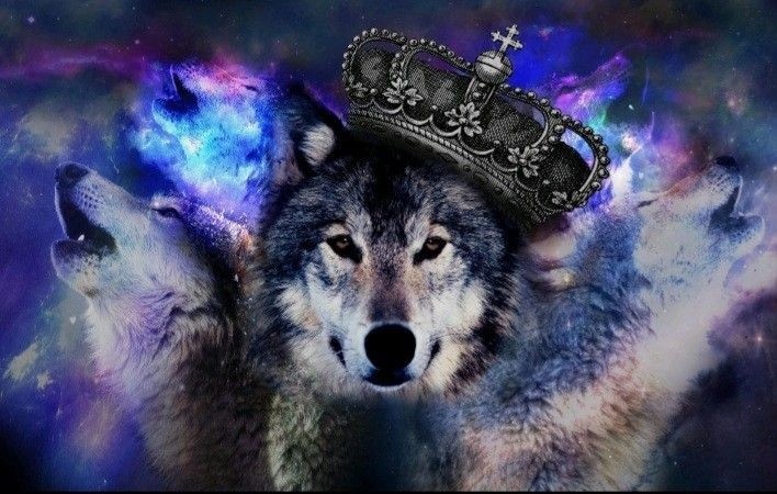 Создать мем: волк волк, волк, волк с короной