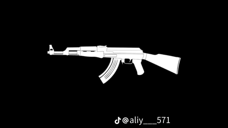 Create meme: ak-47, kalashnikov on a black background, sticker machine