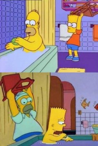 Create meme: memes the simpsons, Homer and Bart, bart simpson