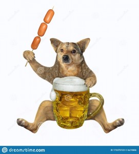 Создать мем: собака с бокалом, пиво для собак, кот пьет пиво