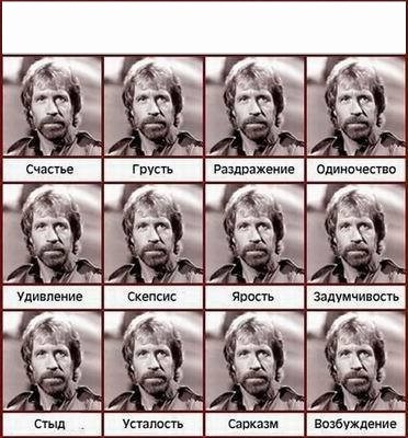 Create meme: emotion, Hugh Laurie's emotions, Chuck Norris 
