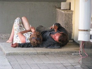 Create meme: a homeless man sleeping, drunk, homeless
