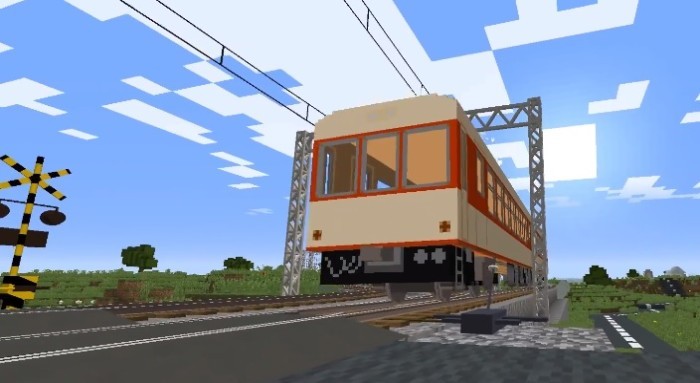 Create meme: tram in minecraft, tram in minecraft, train in minecraft