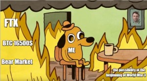 Create meme: a dog in a fire meme