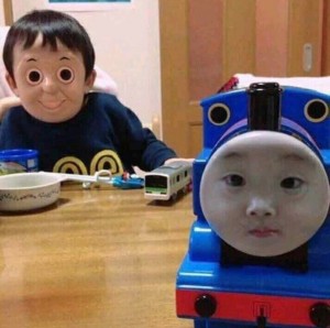 Создать мем: thomas the tank faceswap