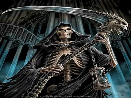 Create meme: skeleton with a scythe, cool skeleton, skeletons