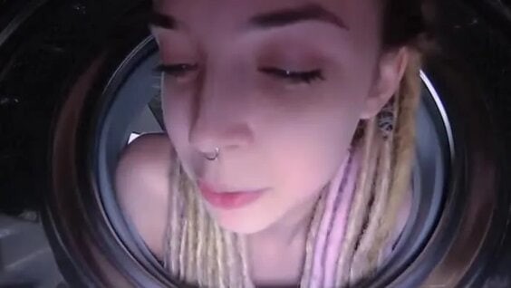 Create meme: Nika 69 is stuck in the washing machine, my sister got stuck in the washing machine, the girl got stuck in the washing machine