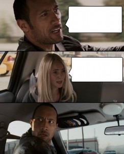 Create meme: race to witch mountain, the rock, Dwayne Johnson meme in car