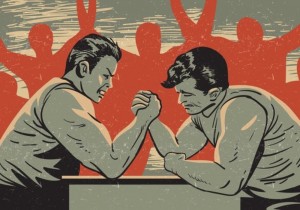 Create meme: arm wrestling