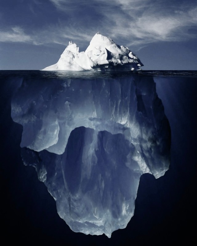 Create meme: the biggest iceberg, iceberg underwater part, iceberg background