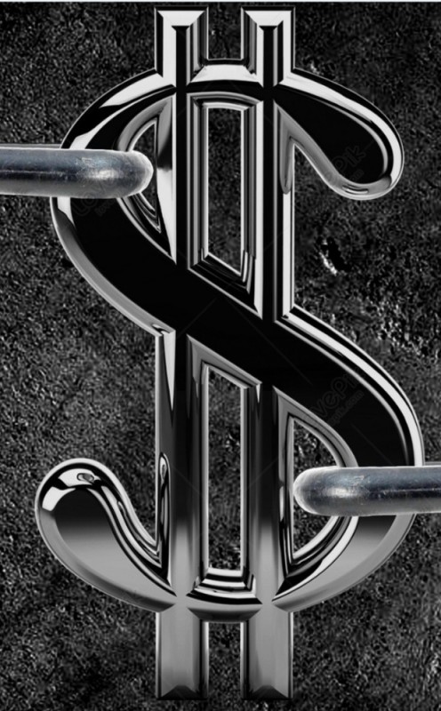 Создать мем: доллар металлический значок, знак доллара, логотип доллара железный