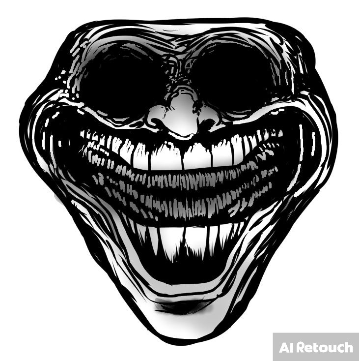 Create meme: trollface scary faces, trollface face, evil trollface