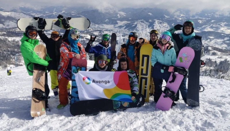 Create meme: ski base, snowboard , the company of snowboarders