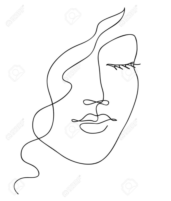 Create meme: contours of the face, silhouette of a female face, drawings with lines