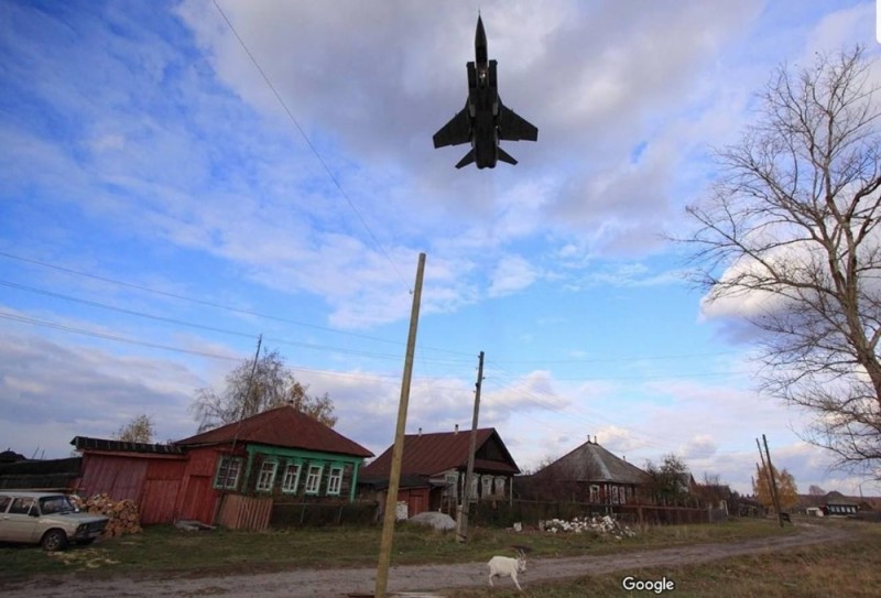 Create meme: fighter interceptor MiG 31, nature , mig fighter