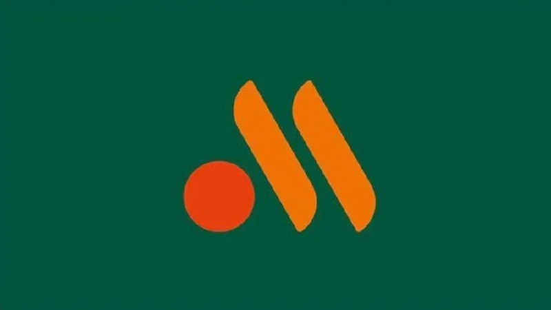 Создать мем: оранжево зеленый фон, макдоналдс логотип, новый логотип