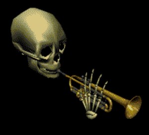 Create meme: spooky scary, trumpet, doot