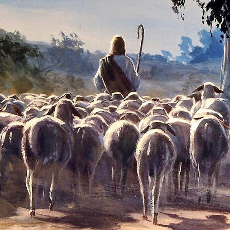 Create meme: The shepherd is a shepherd, shepherd and sheep, Shepherd painting