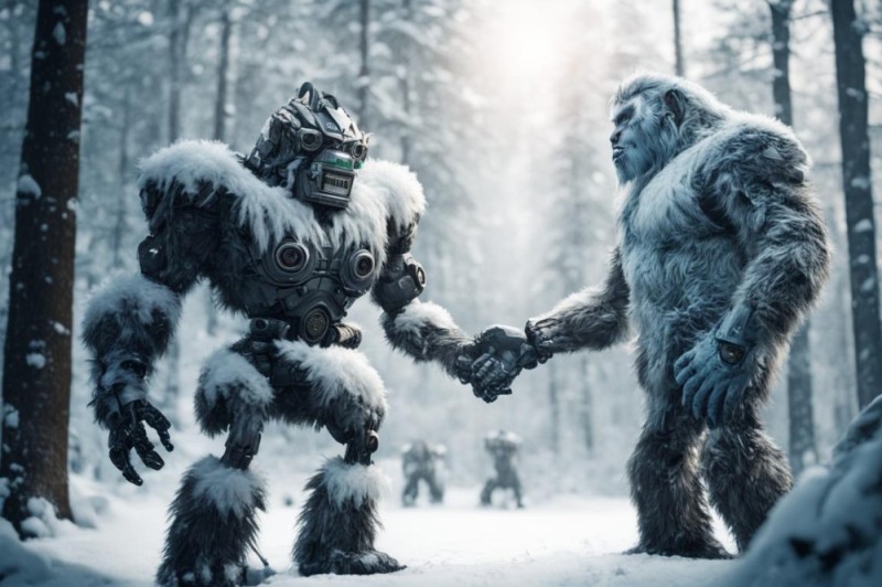 Create meme: Yeti, yeti, yeti snow