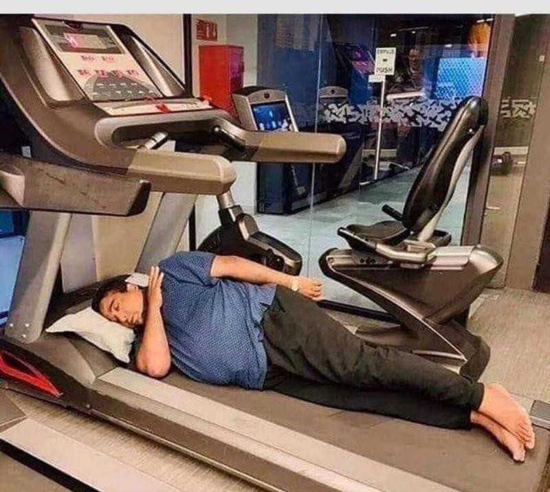 Create meme: in the gym, on the treadmill, gym 