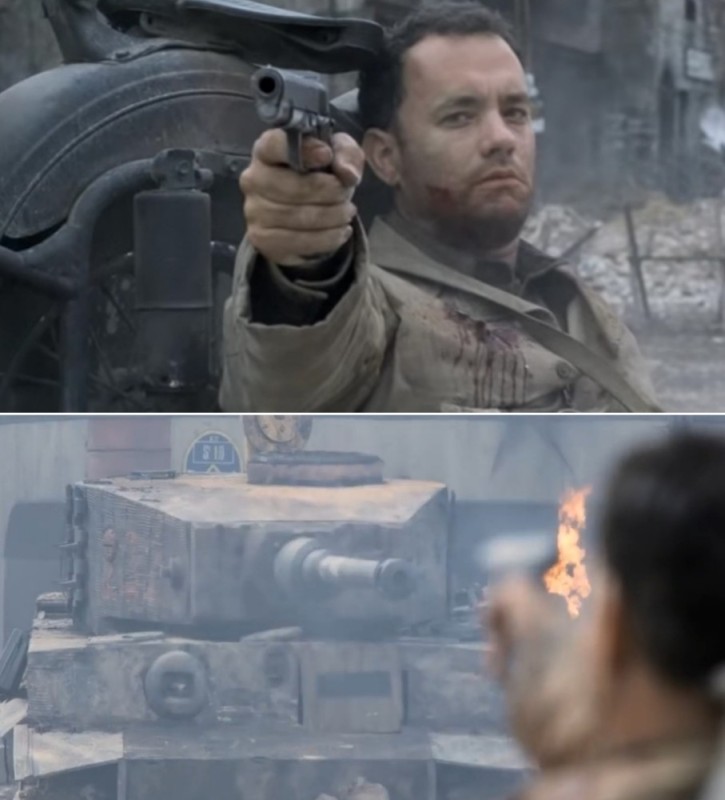 Create meme: Save Private Ryan Tom Hanks and the tank, saving private Ryan meme, Tom Hanks meme